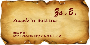 Zsupán Bettina névjegykártya